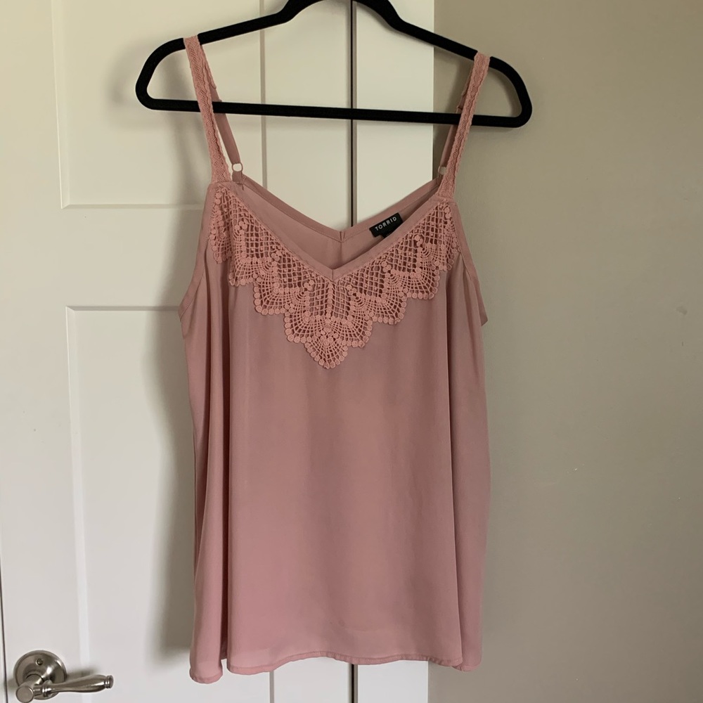 Torrid pink, flirty tank top